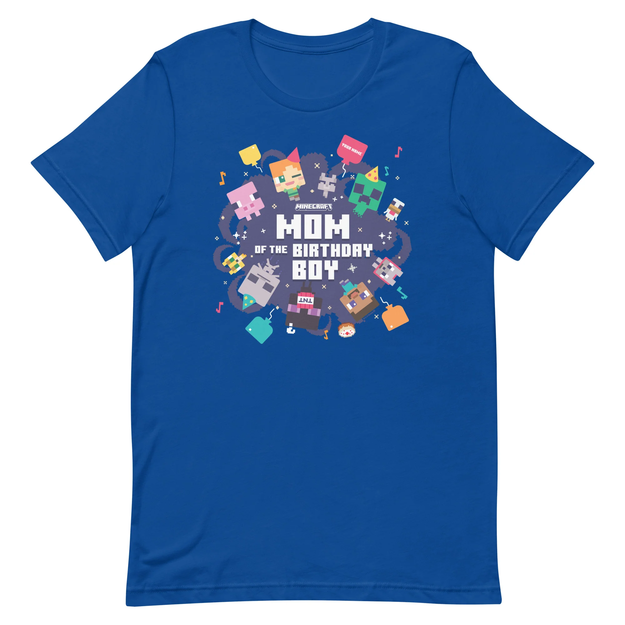 Minecraft Adult T-Shirt Mom Of The Birthday Boy Personalized