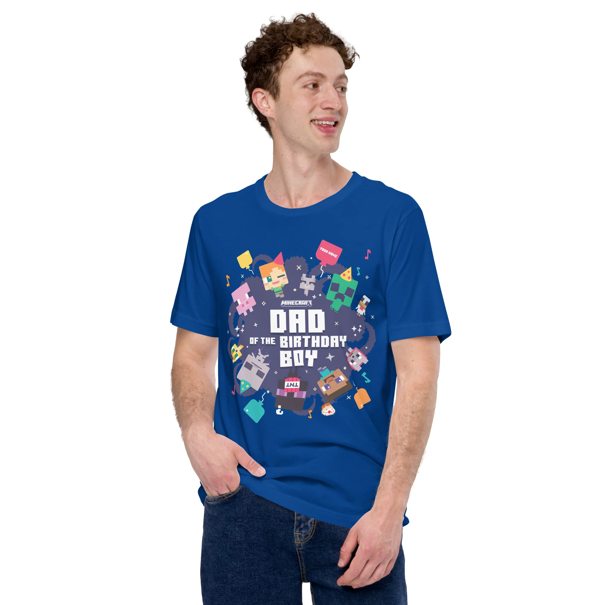 Minecraft Adult T-Shirt Dad Of The Birthday Boy Personalized - Image 2