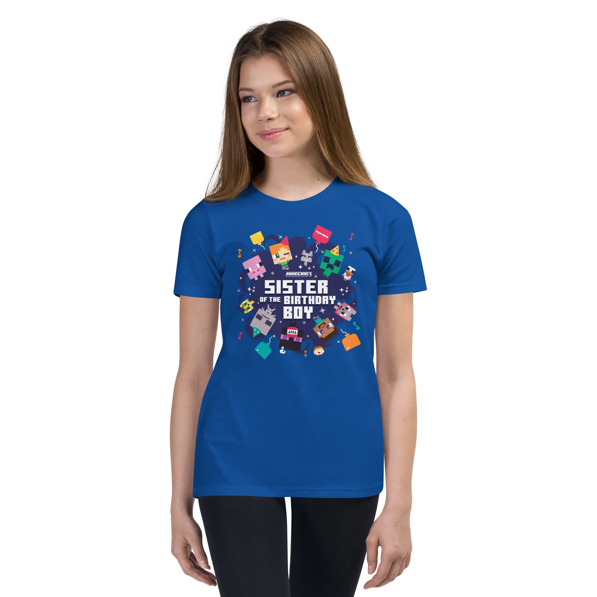 Minecraft Kids T-Shirt Sister Of The Birthday Boy Personalized Name - Image 2