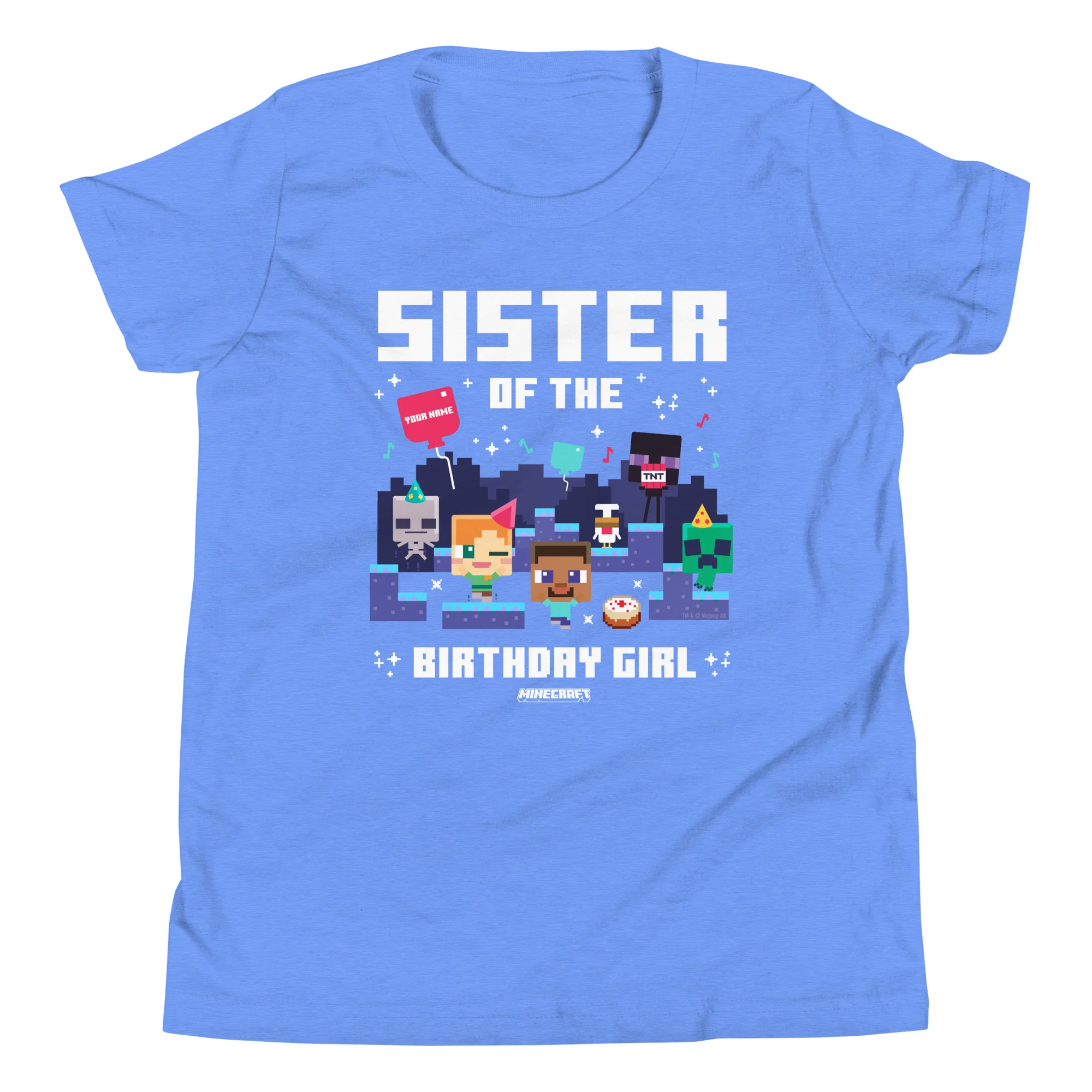 Minecraft Kids T-Shirt Sister Of The Birthday Girl Personalized Name